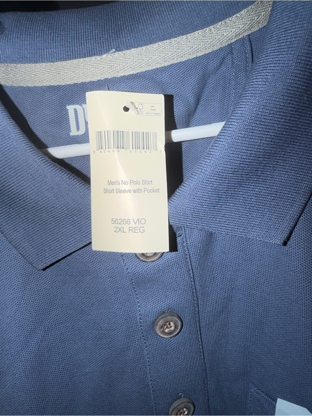 Duluth Trading Co Slate Blue Men’s Polo Shirt - Picture 3 of 3